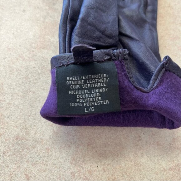 Denver Hayes Purple Leather Driving Winter Gloves - Picture 3 of 8